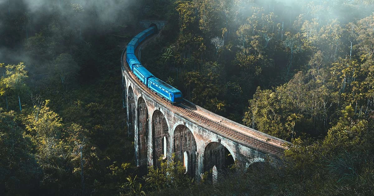 Iconic Nine Arch Bridge in Ella, Sri Lanka